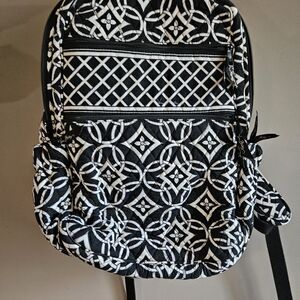 Vera Bradley Concerto Black and White Quilted Geometric Backpack